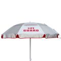 Kemp Usa Wind Umbrella w/ LIFE GUARD Logo, Silver /Red 12-003-RED-GRD